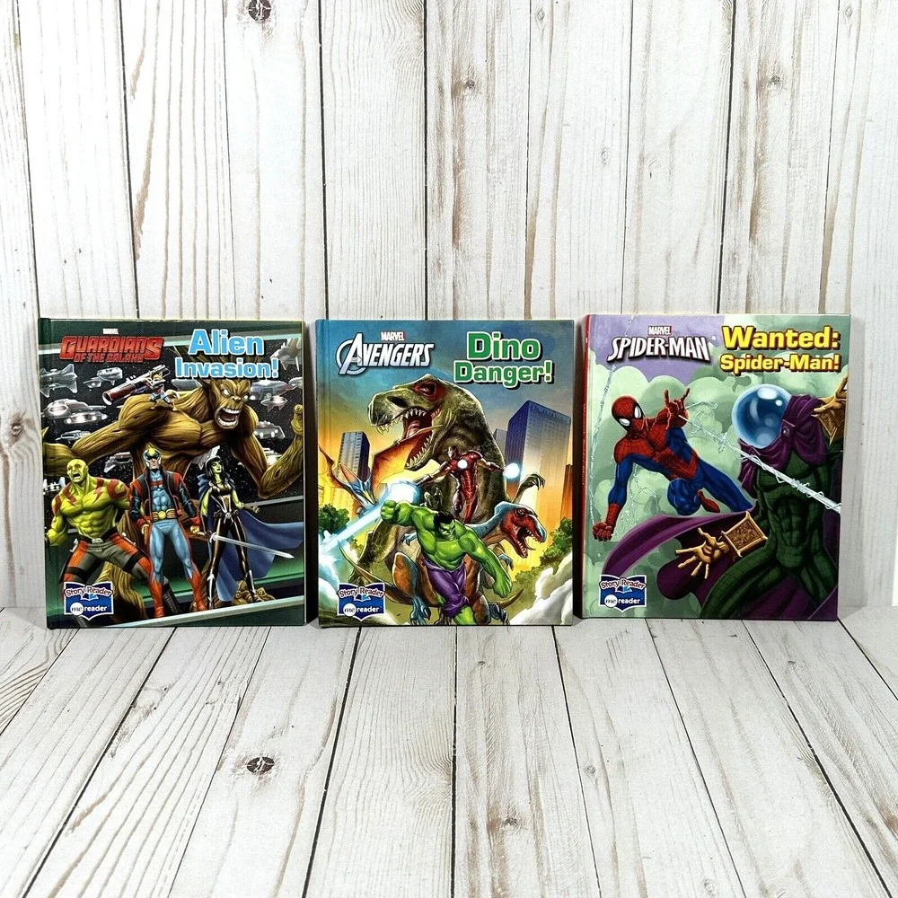 3 Marvel Story Reader Me Reader Hardcover Books Avengers Spider-Man Guardians